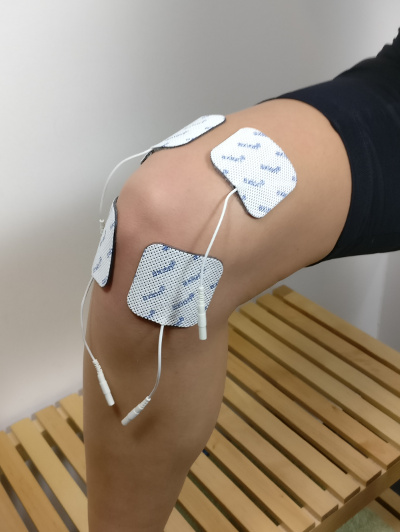 vier elektroden zur tens gerät anwendung knie