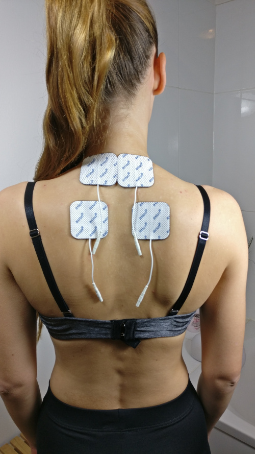 vier elektroden zur tens gerät anwendung nacken